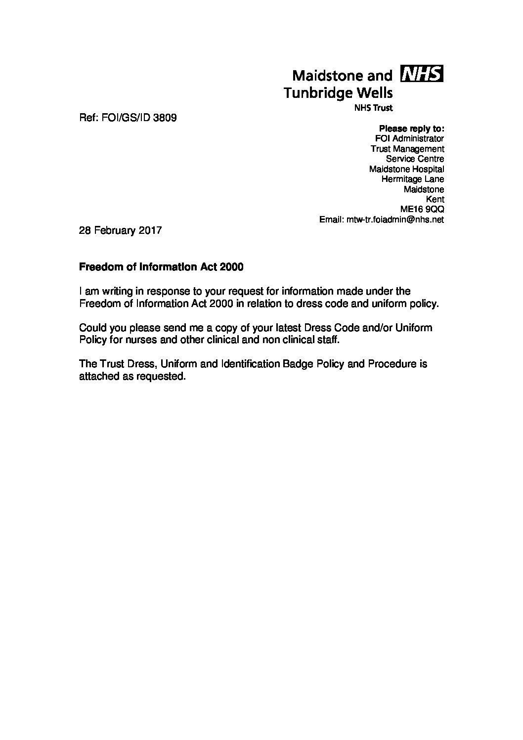 Download response Dress code and uniform policy 280217 Maidstone and