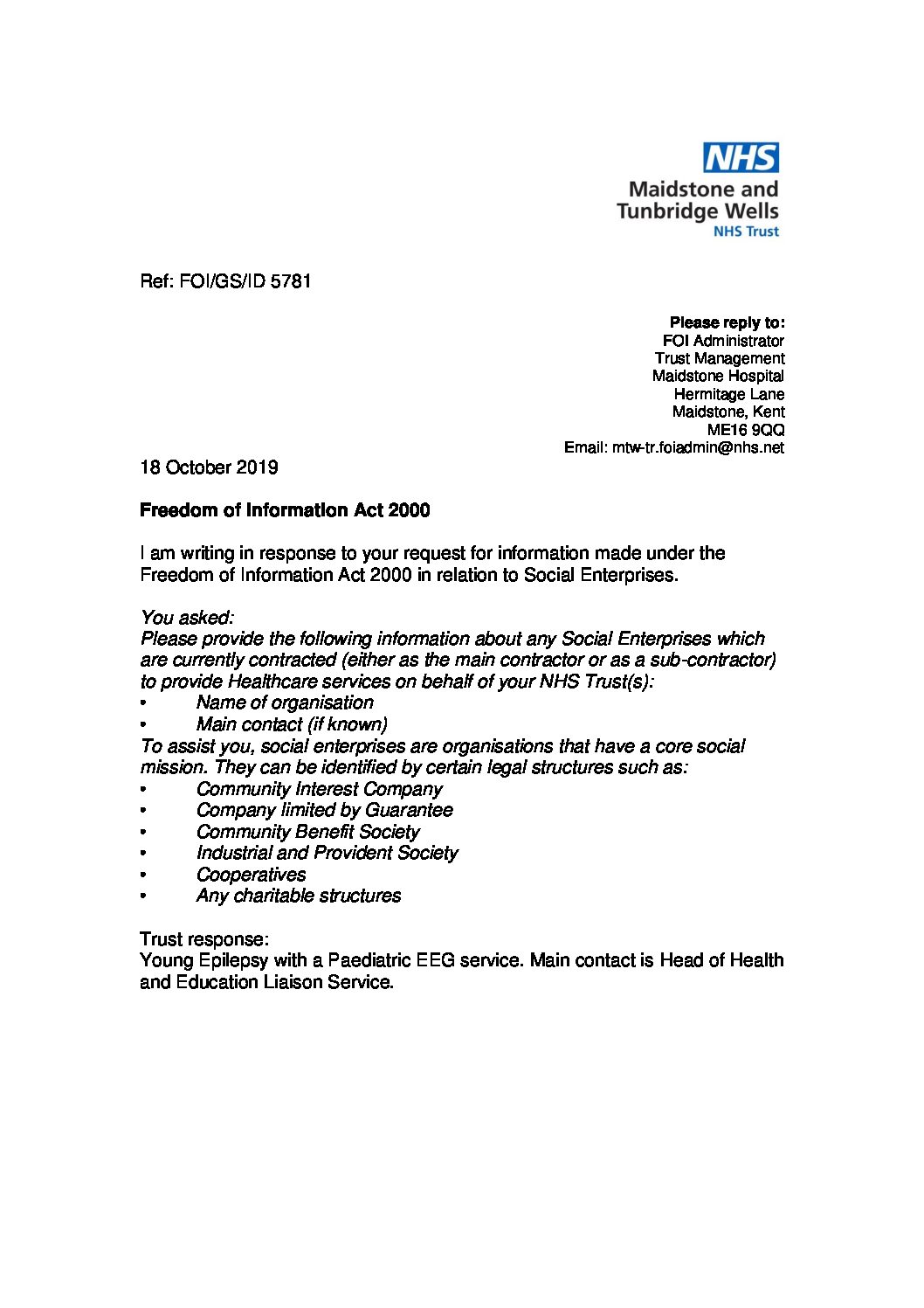 Download response Social Enterprises. 181019 Maidstone and Tunbridge