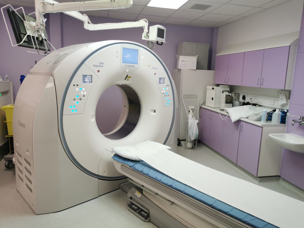 The new CT scanner in the Gallagher Suite at Maidstone Hospital Maidstone and Tunbridge Wells