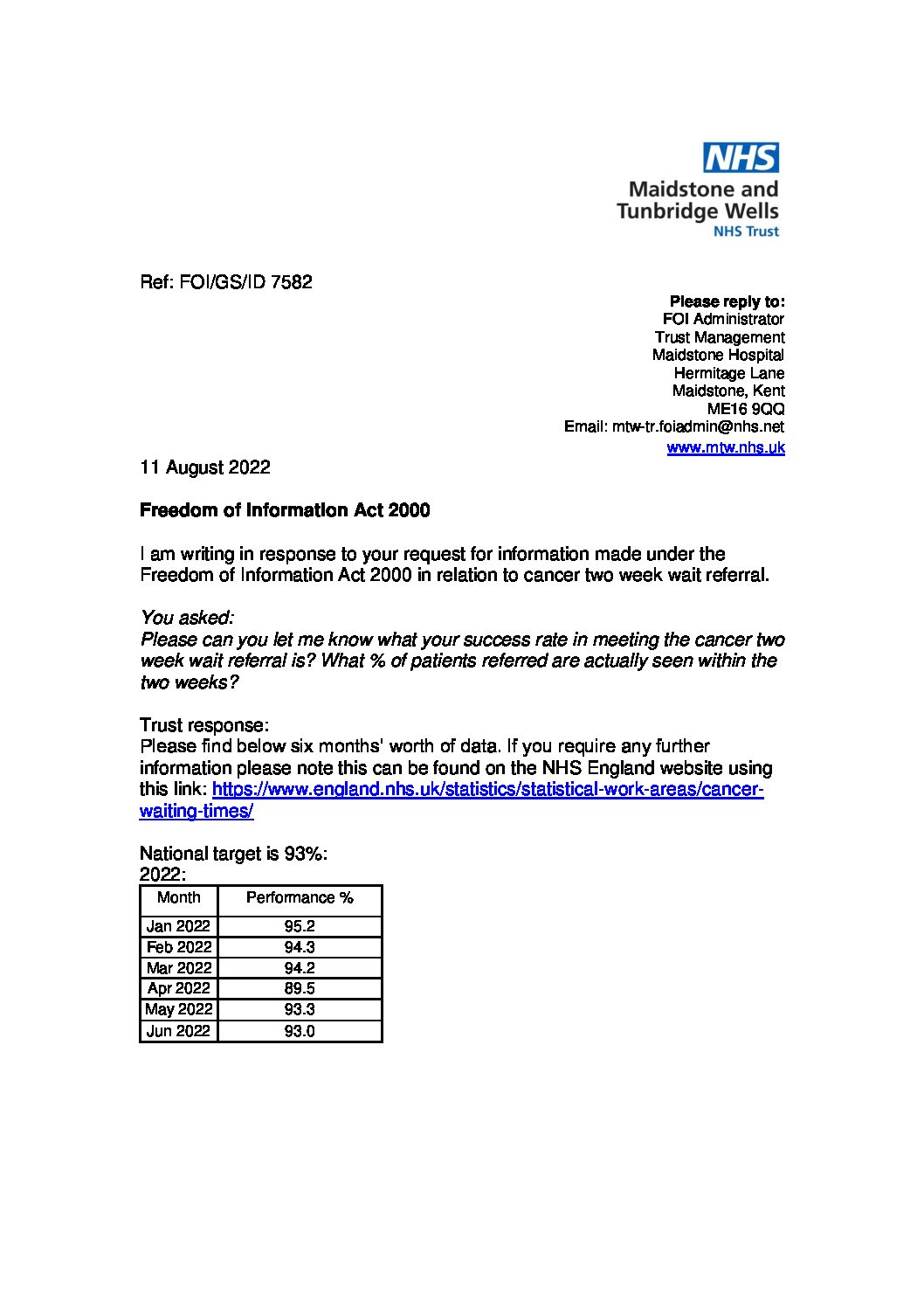 Cancer two week wait referral.110822.docx Maidstone and Tunbridge