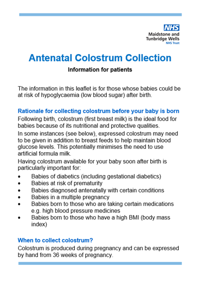 Booking/Pregnancy Leaflets Maidstone and Tunbridge Wells NHS Trust